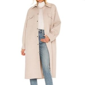 L'Academie Isabel Shacket In Beige Oversized
